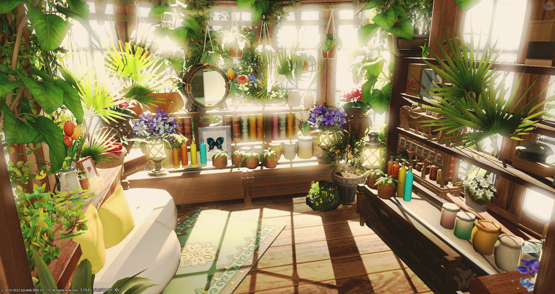 憩いのウォーターガーデンと小さな温室 Housing Snap