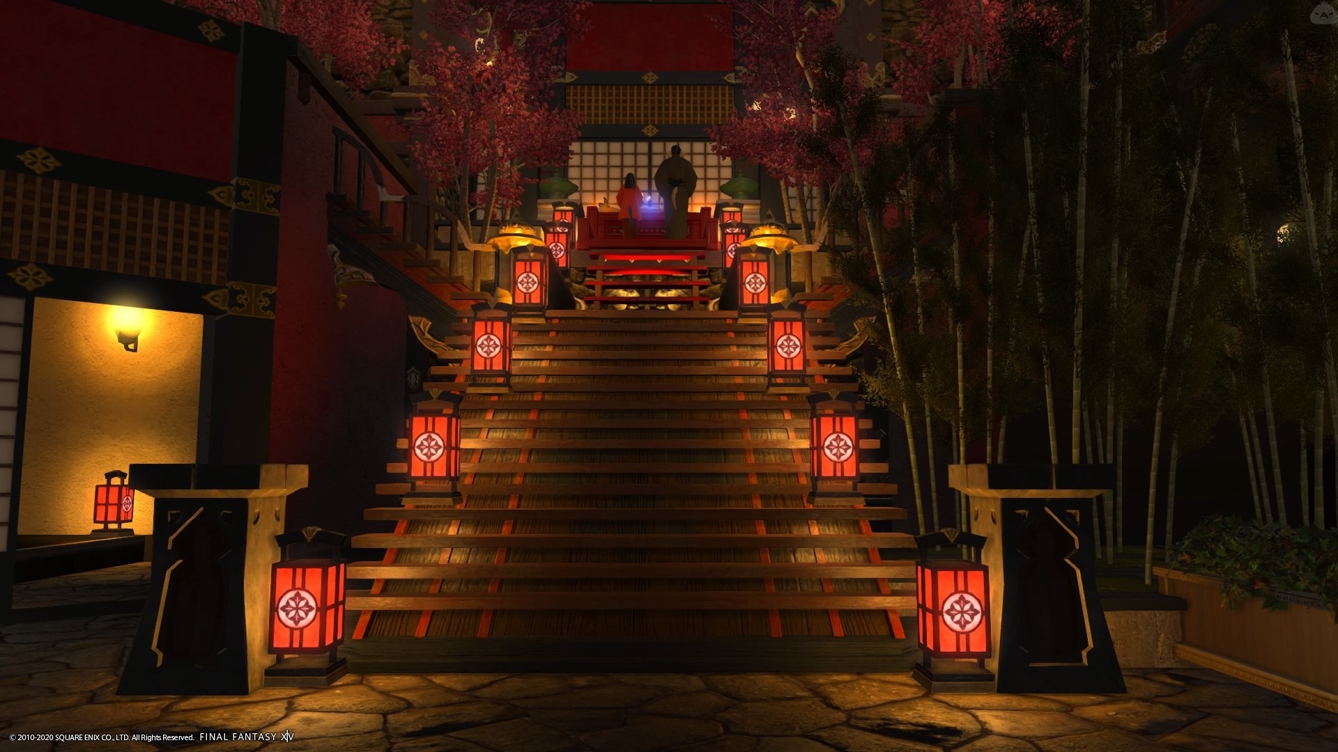 夜桜の見える神社 Housing Snap